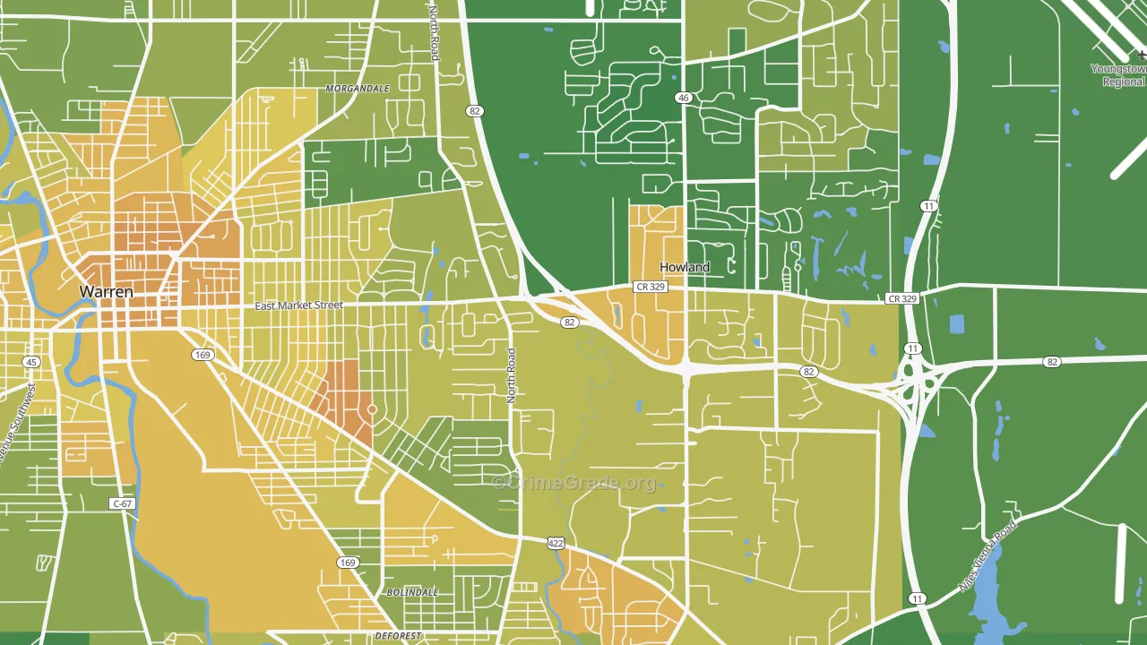 44484, OH Map of Drug-Related Crime Rates