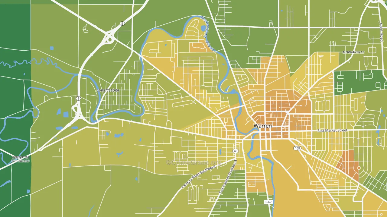 44485, OH Map of Drug-Related Crime Rates
