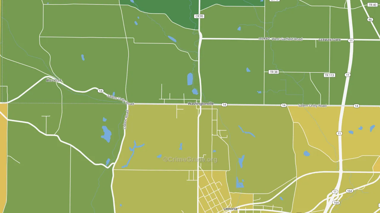 44490, OH Map of Drug-Related Crime Rates