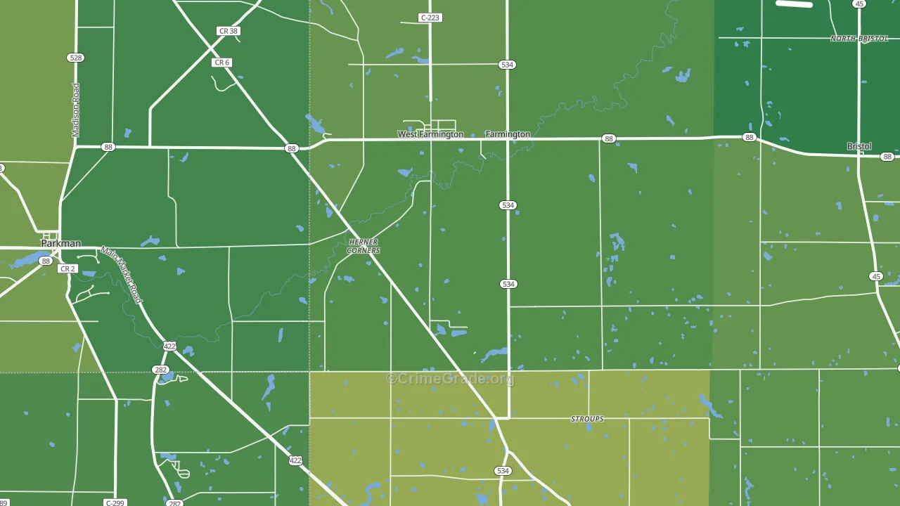 44491, OH Map of Drug-Related Crime Rates