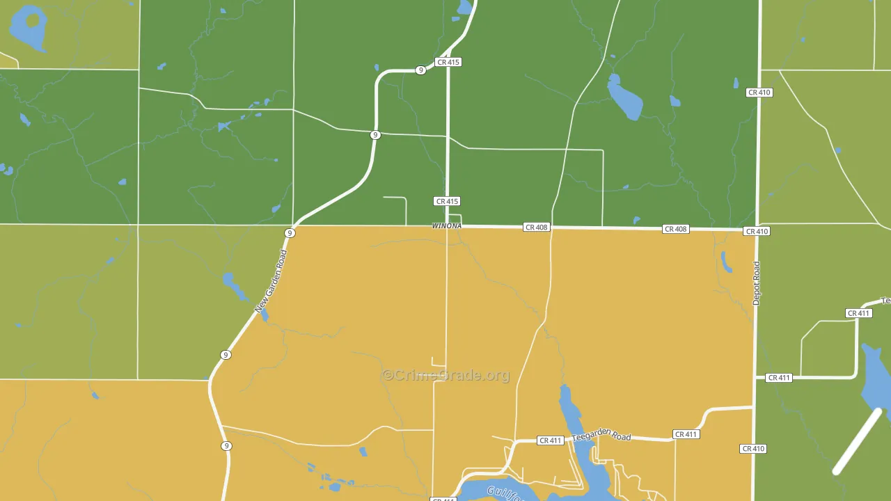 44493, OH Map of Drug-Related Crime Rates