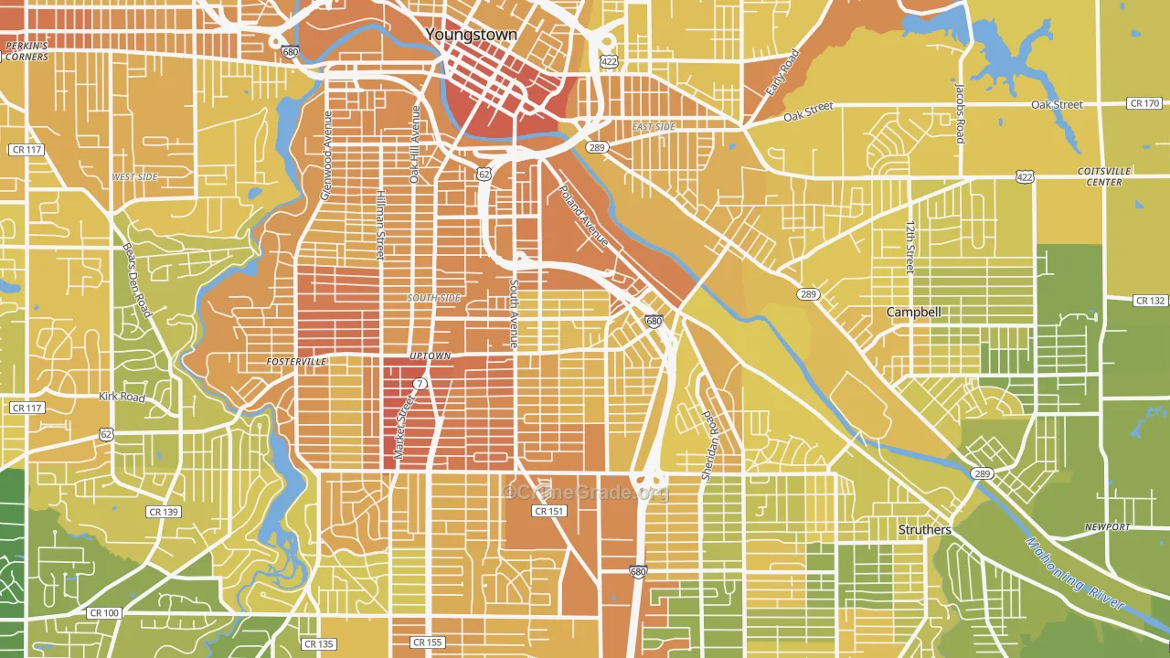 44502, OH Map of Drug-Related Crime Rates