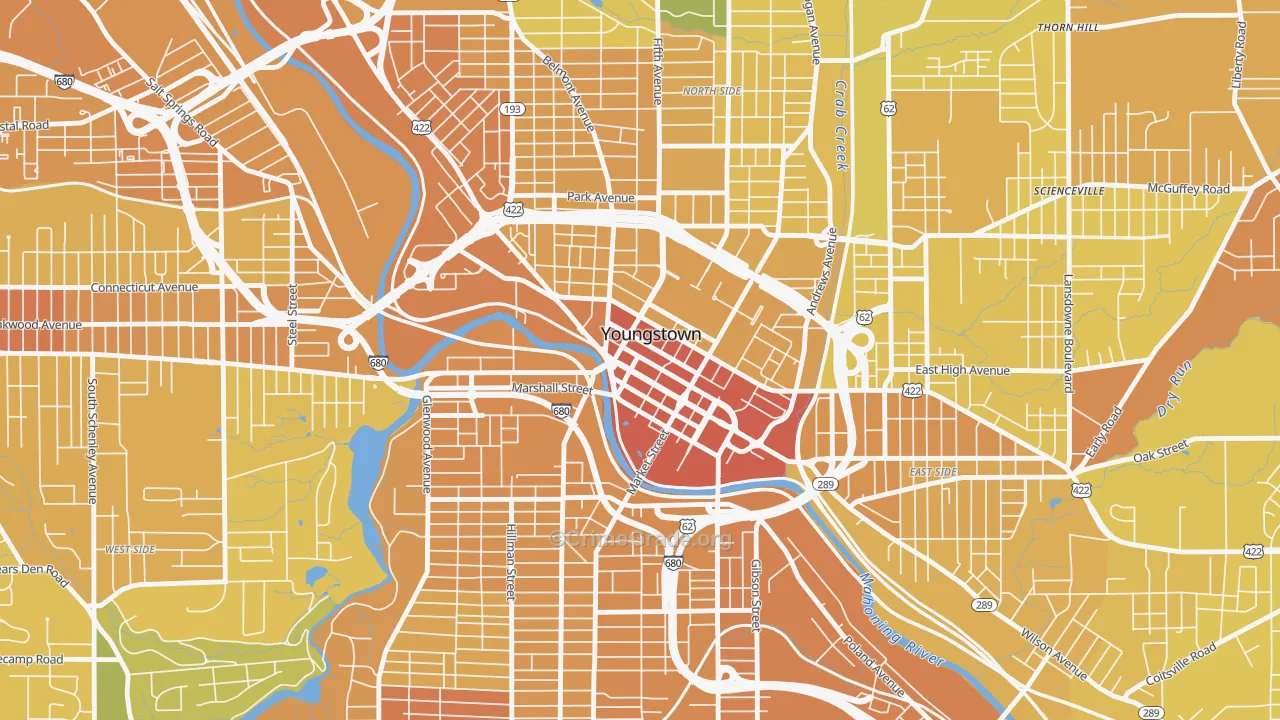 44503, OH Map of Drug-Related Crime Rates