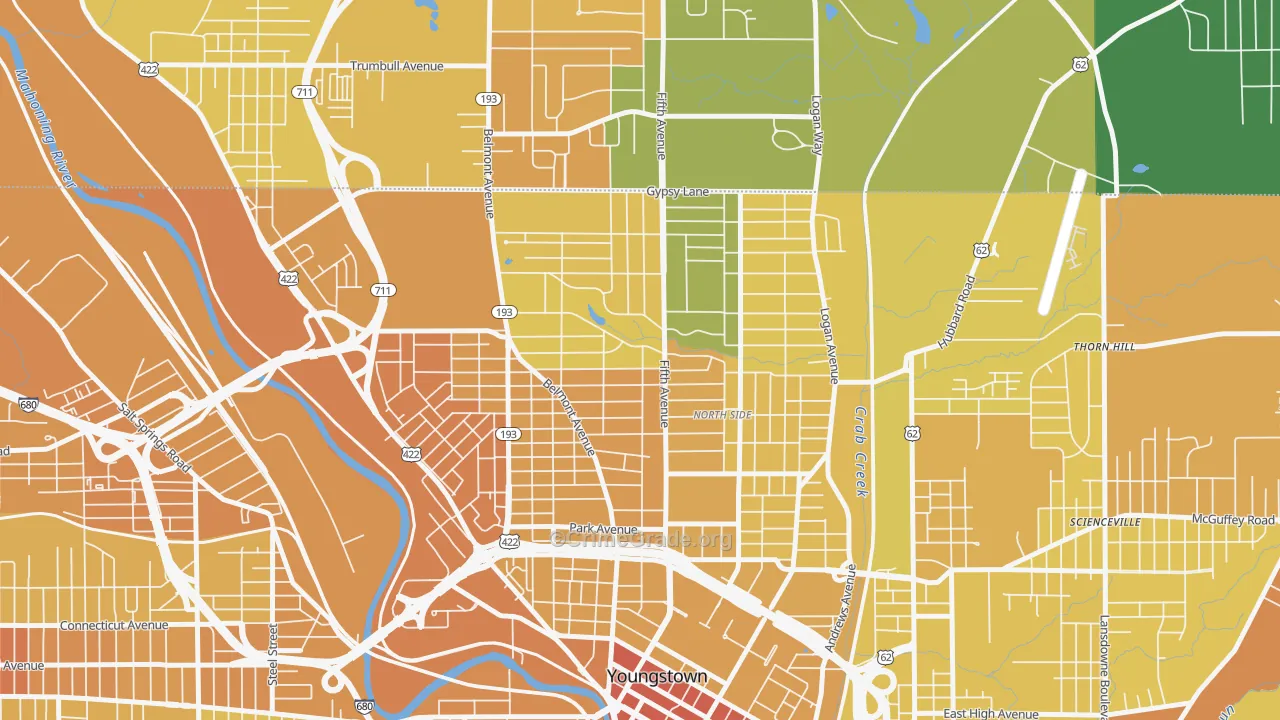 44504, OH Map of Drug-Related Crime Rates