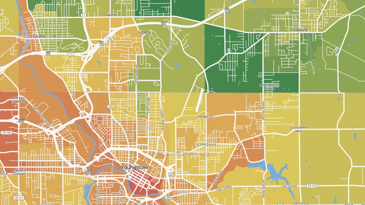 44505, OH Map of Drug-Related Crime Rates