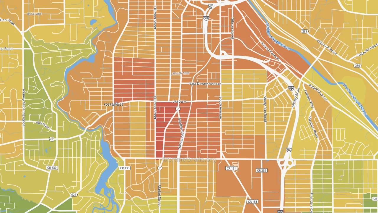 44507, OH Map of Drug-Related Crime Rates