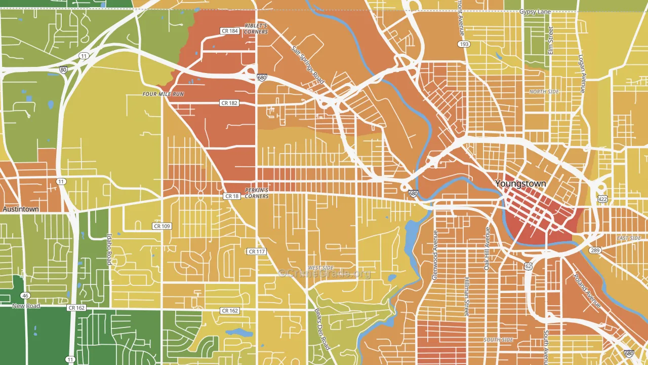 44509, OH Map of Drug-Related Crime Rates