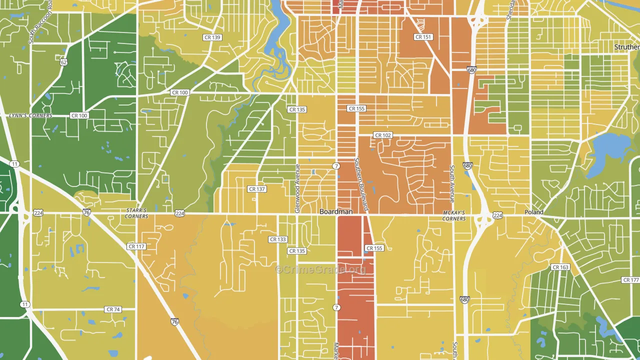 44512, OH Map of Drug-Related Crime Rates