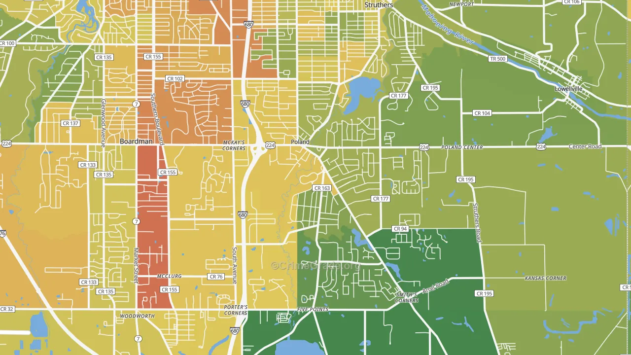 44514, OH Map of Drug-Related Crime Rates