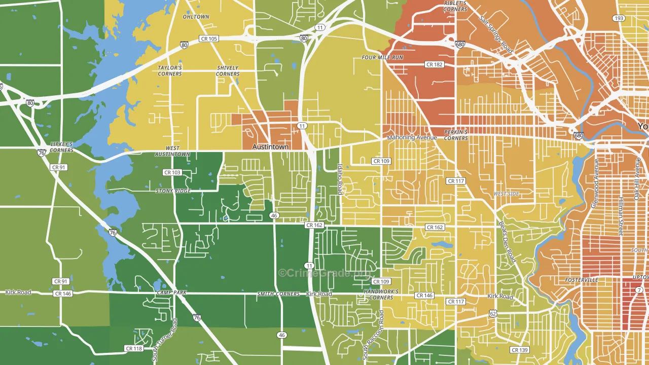 44515, OH Map of Drug-Related Crime Rates
