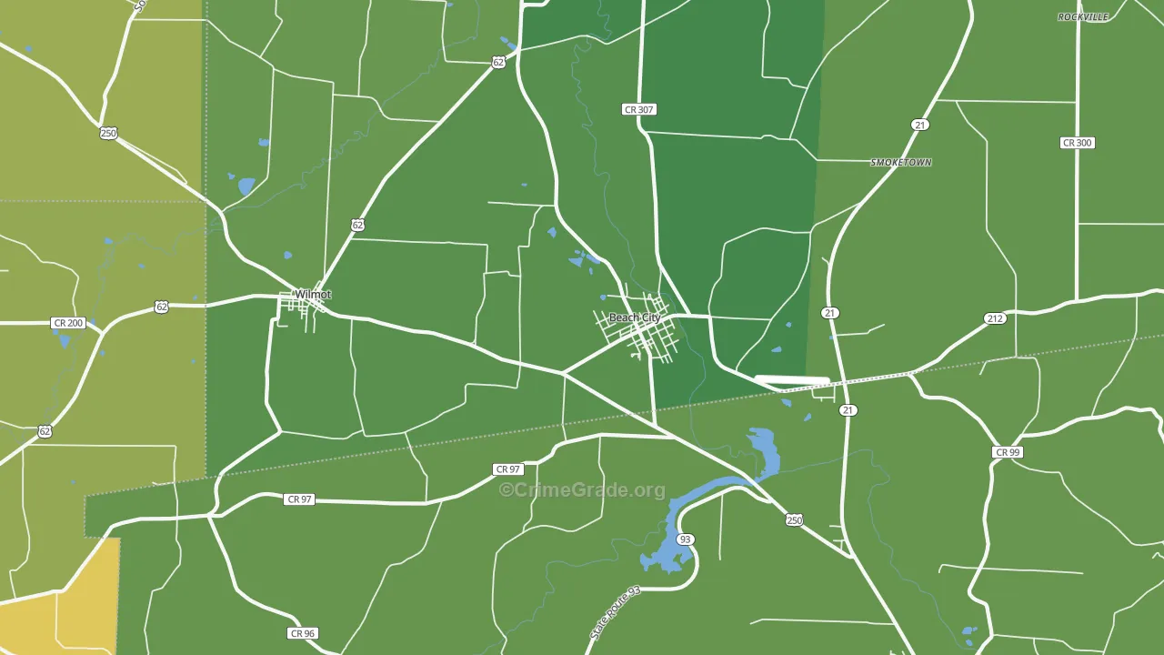 44608, OH Map of Drug-Related Crime Rates