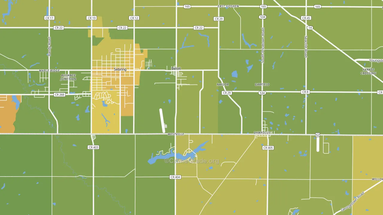 44609, OH Map of Drug-Related Crime Rates