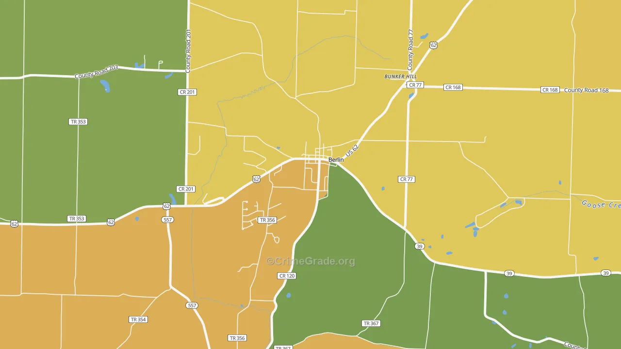 44610, OH Map of Drug-Related Crime Rates
