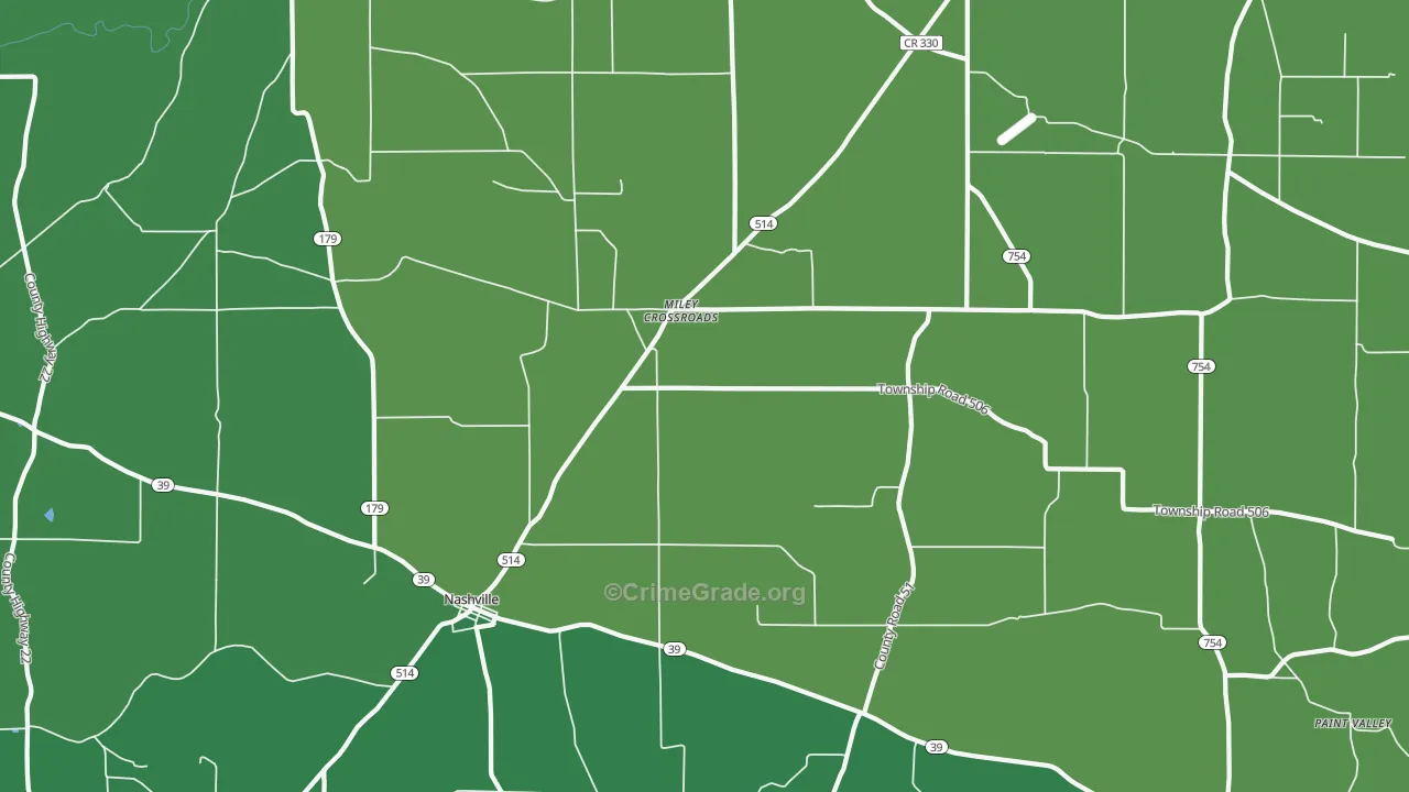 44611, OH Map of Drug-Related Crime Rates