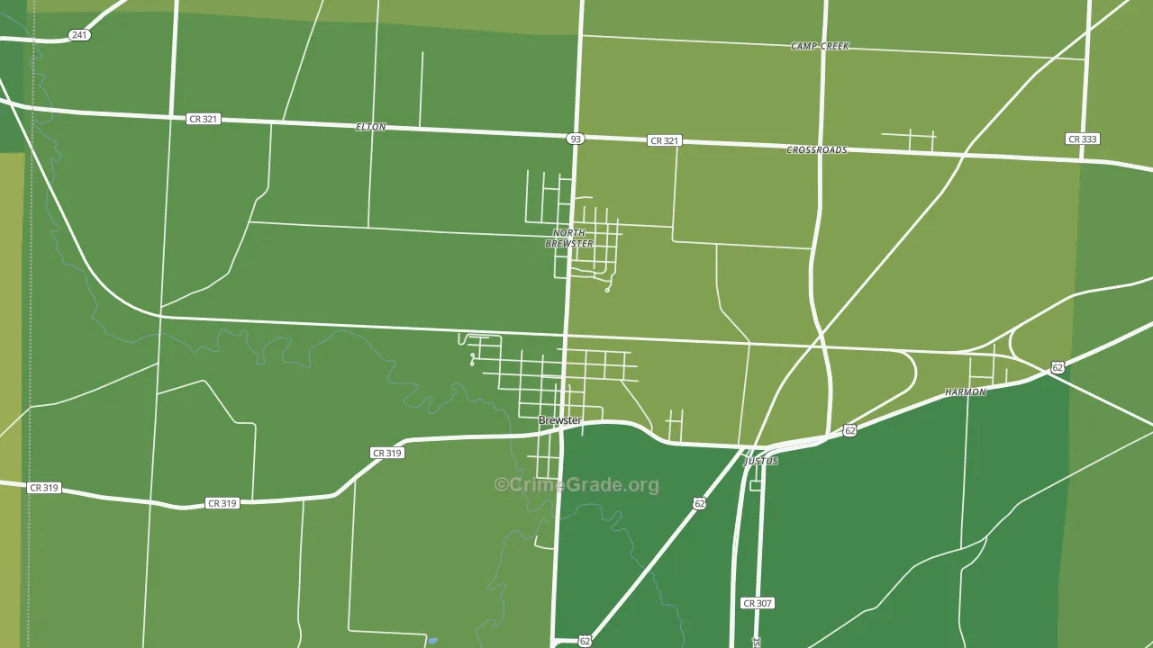 44613, OH Map of Drug-Related Crime Rates