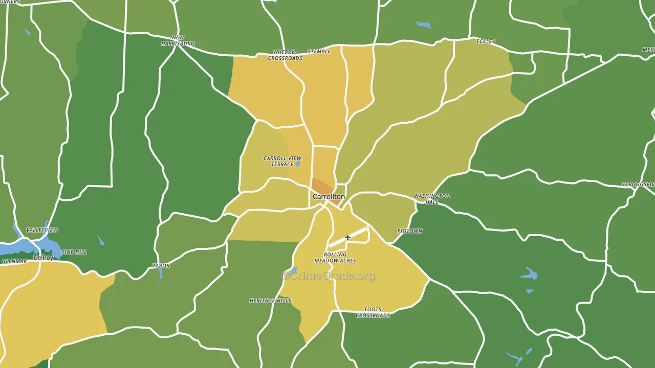 44615, OH Map of Drug-Related Crime Rates