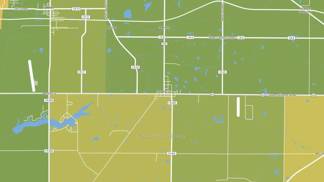44619, OH Map of Drug-Related Crime Rates