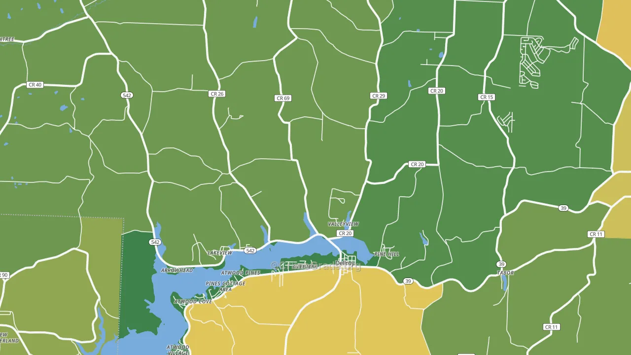 44620, OH Map of Drug-Related Crime Rates