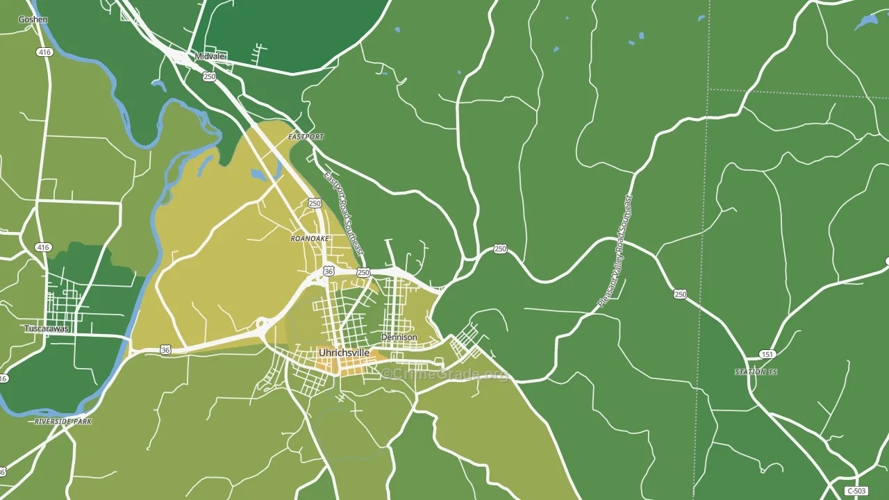 44621, OH Map of Drug-Related Crime Rates