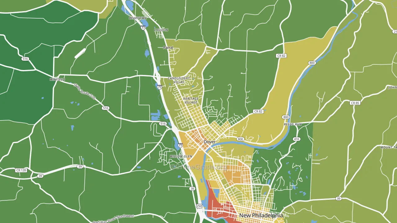 44622, OH Map of Drug-Related Crime Rates
