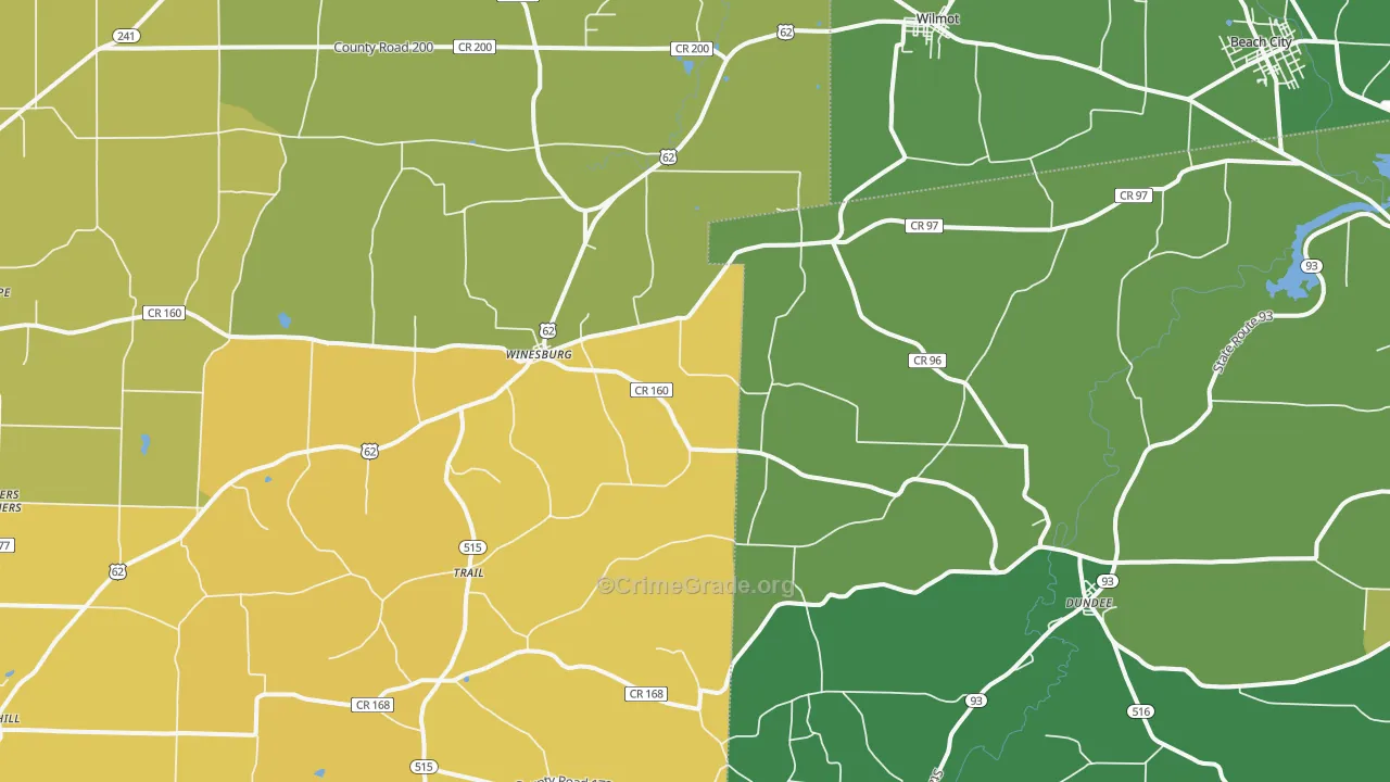 44624, OH Map of Drug-Related Crime Rates
