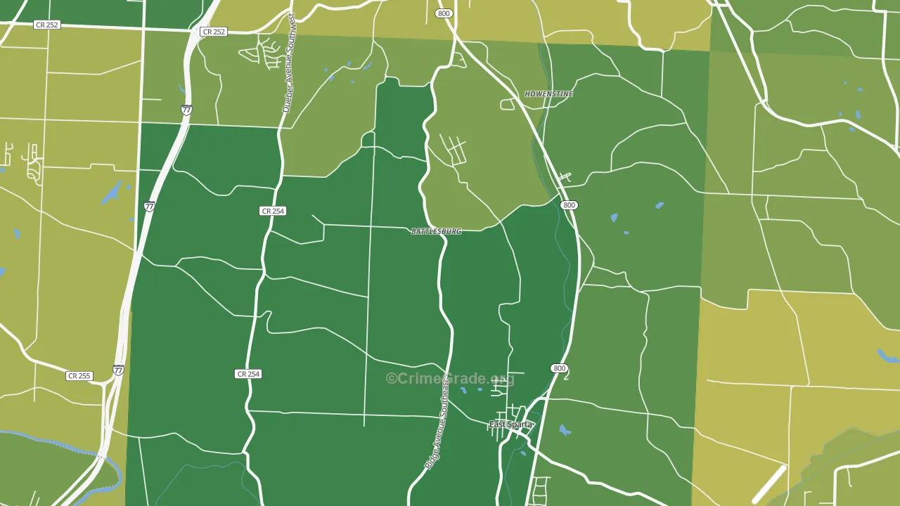 44626, OH Map of Drug-Related Crime Rates