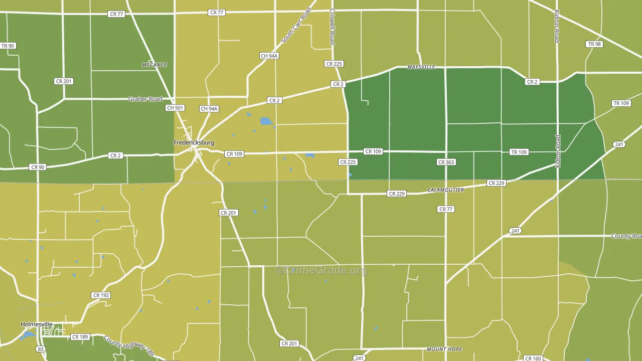 44627, OH Map of Drug-Related Crime Rates