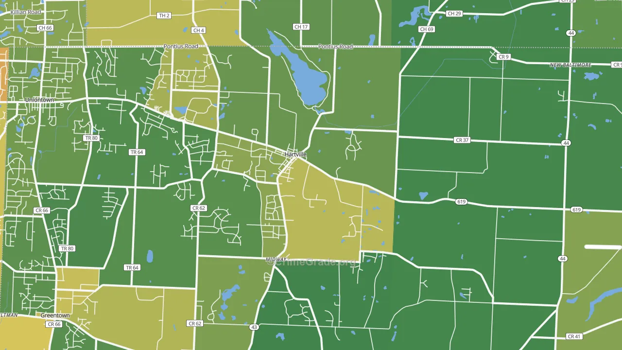 44632, OH Map of Drug-Related Crime Rates