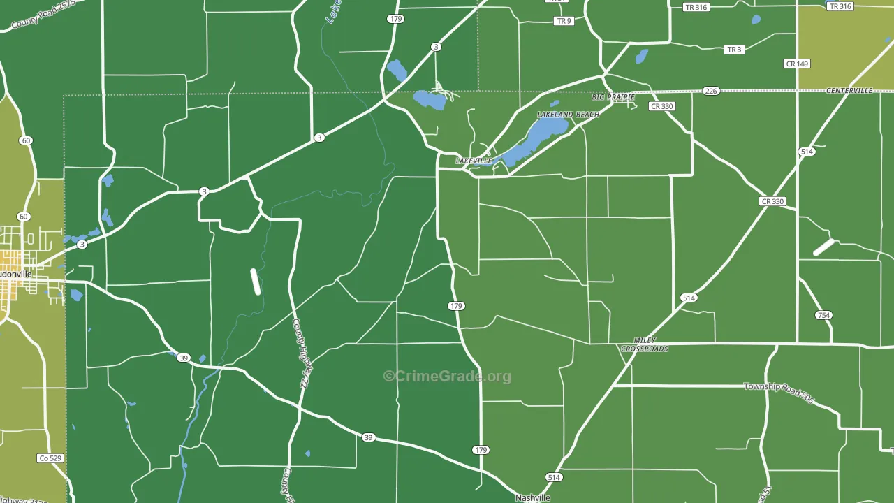 44638, OH Map of Drug-Related Crime Rates