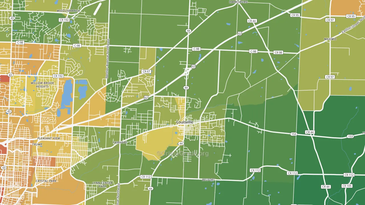 44641, OH Map of Drug-Related Crime Rates
