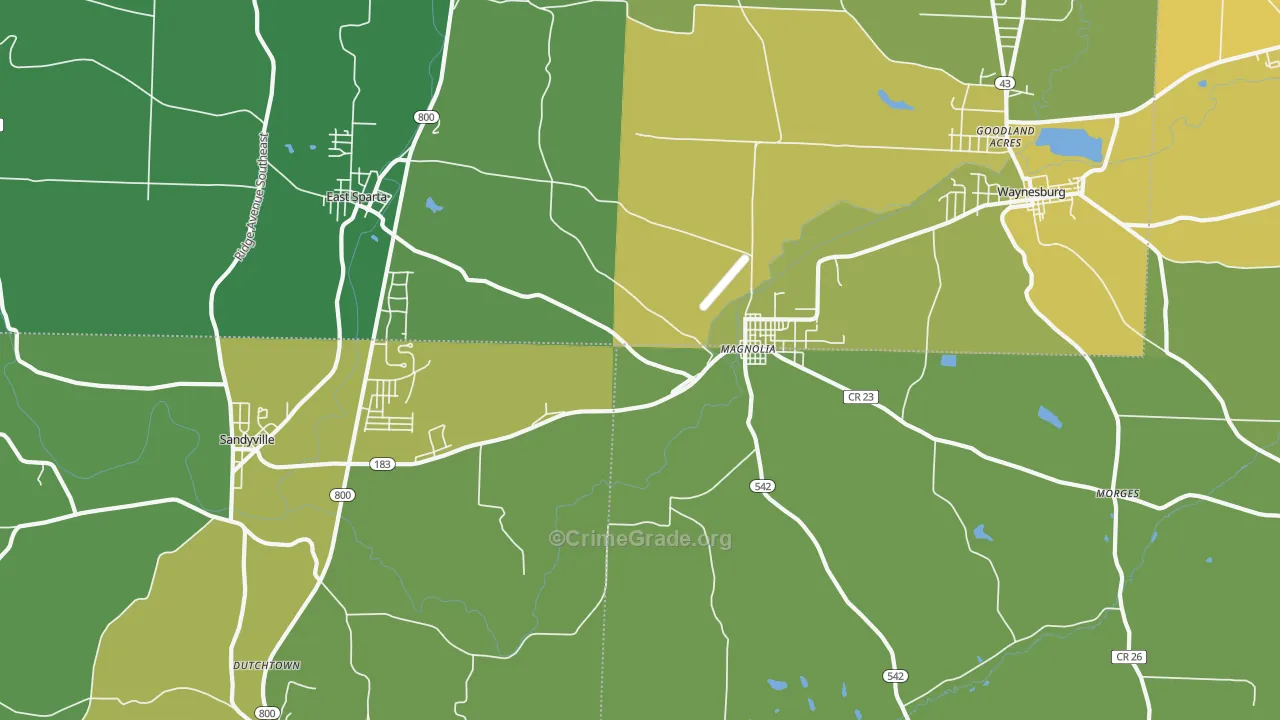 44643, OH Map of Drug-Related Crime Rates