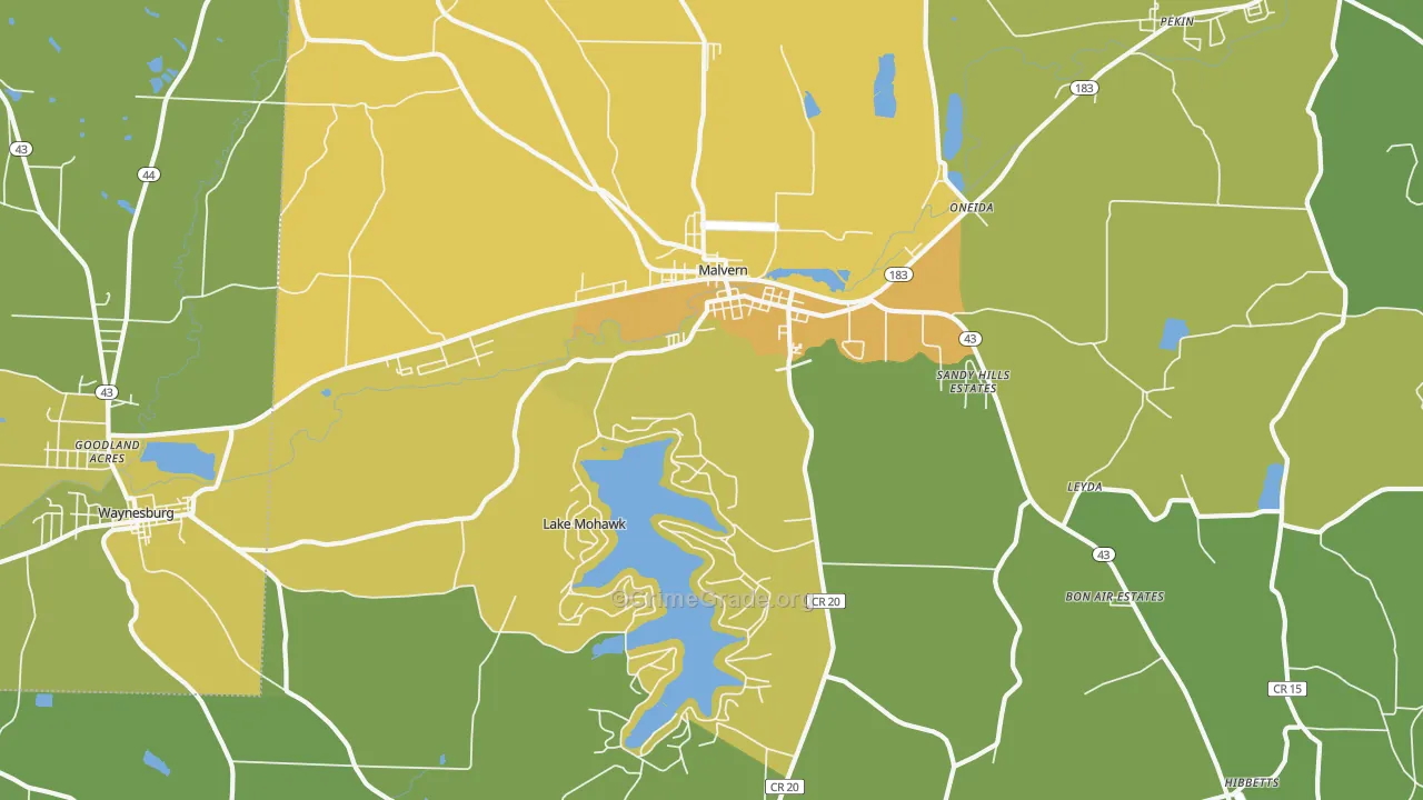 44644, OH Map of Drug-Related Crime Rates