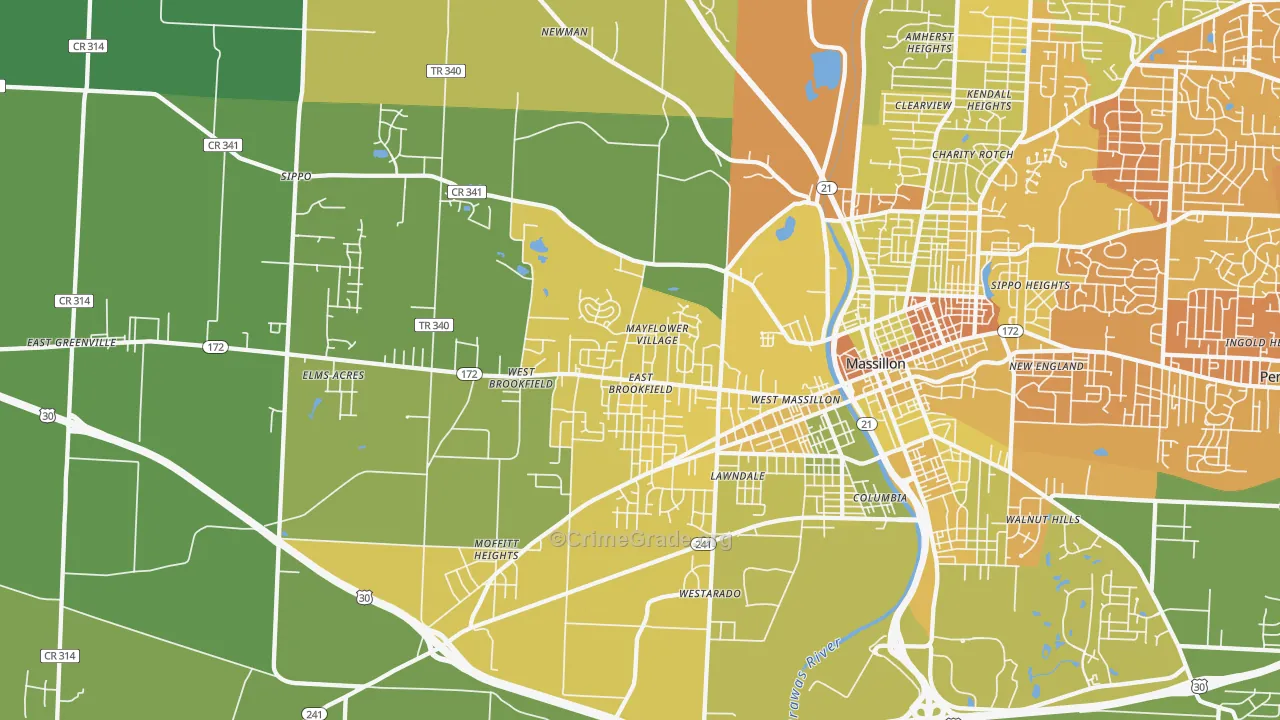 44647, OH Map of Drug-Related Crime Rates