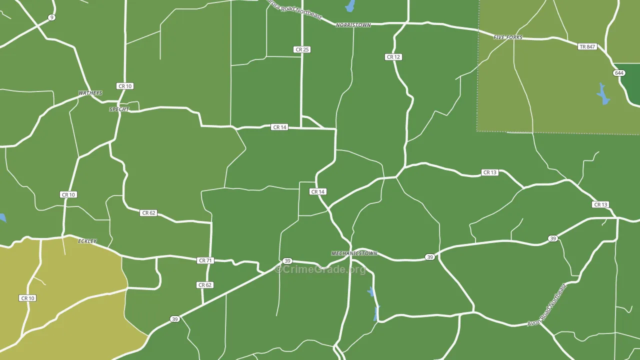 44651, OH Map of Drug-Related Crime Rates