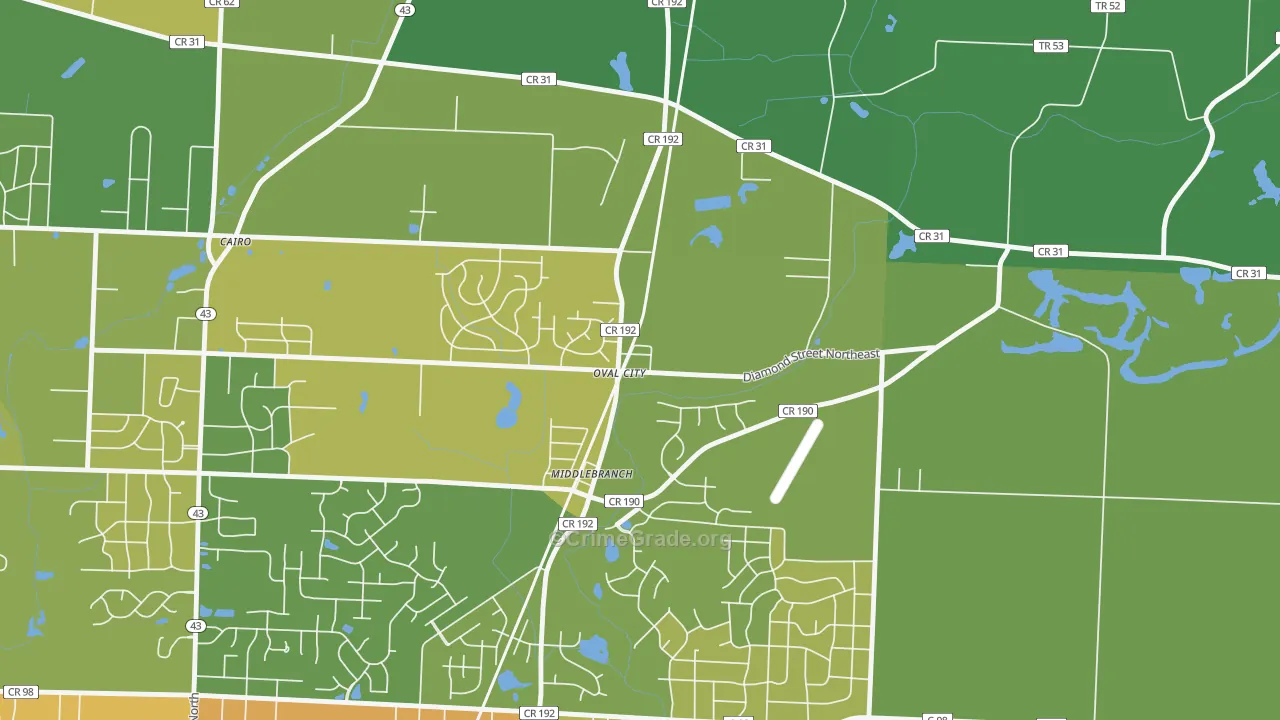 44652, OH Map of Drug-Related Crime Rates