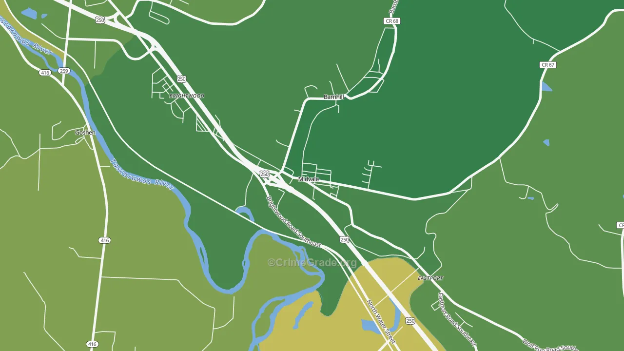 44653, OH Map of Drug-Related Crime Rates