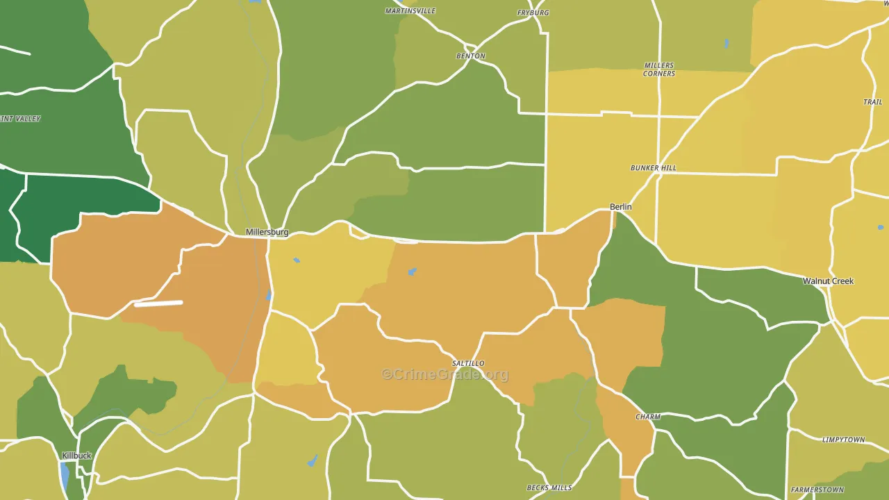 44654, OH Map of Drug-Related Crime Rates