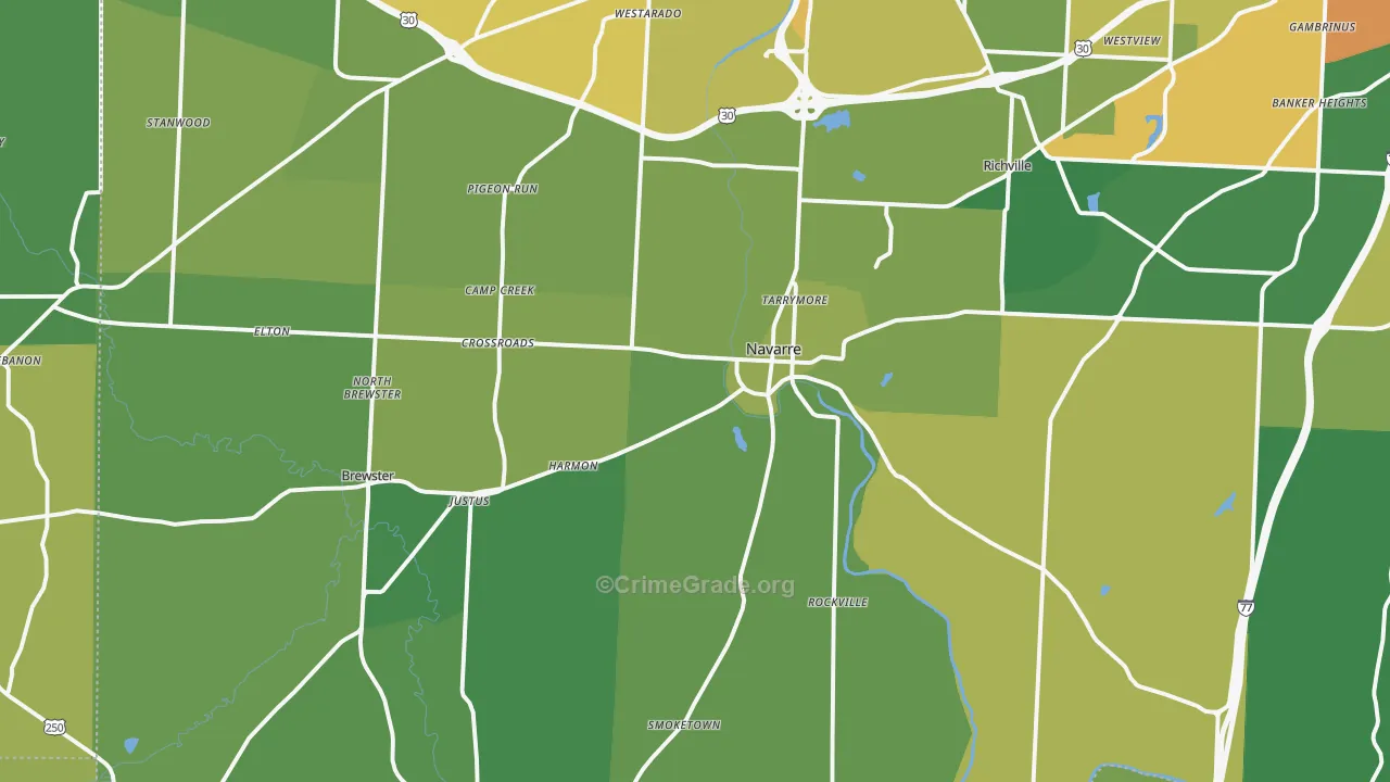 44662, OH Map of Drug-Related Crime Rates