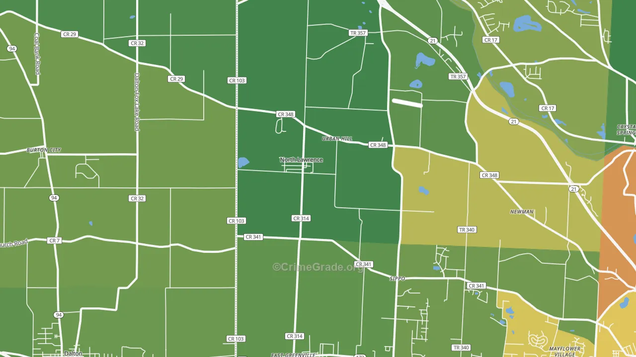 44666, OH Map of Drug-Related Crime Rates