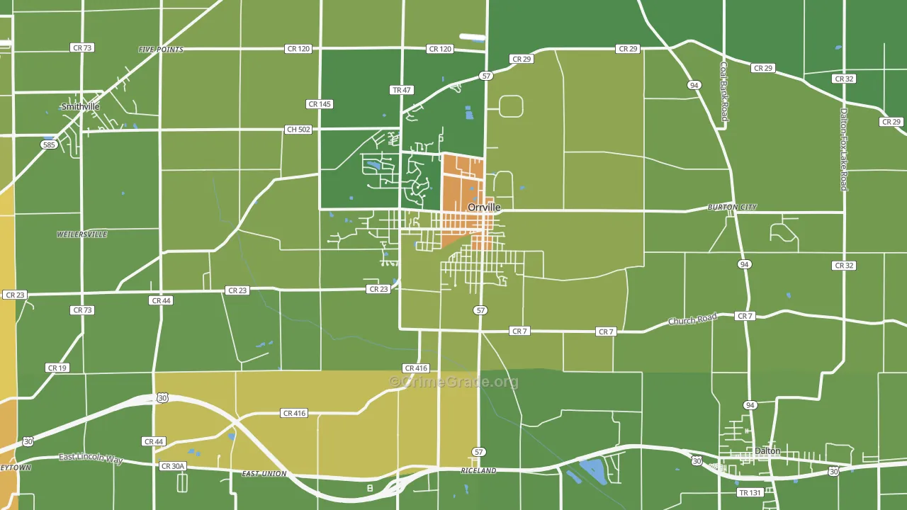 44667, OH Map of Drug-Related Crime Rates