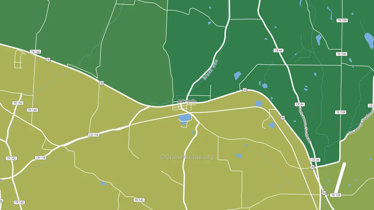 44670, OH Map of Drug-Related Crime Rates