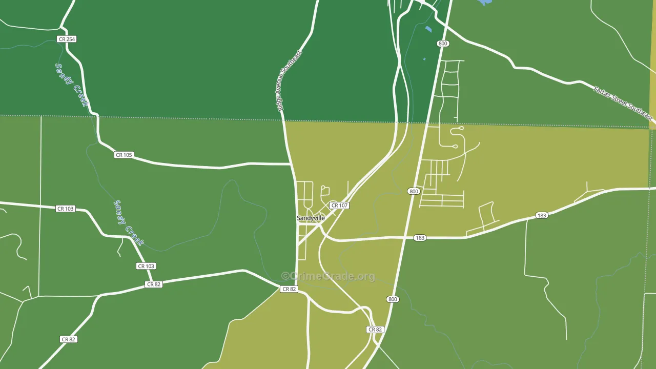 44671, OH Map of Drug-Related Crime Rates