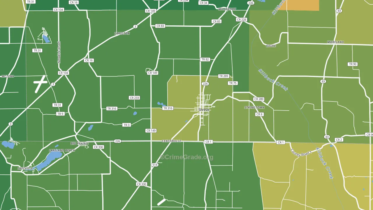 44676, OH Map of Drug-Related Crime Rates