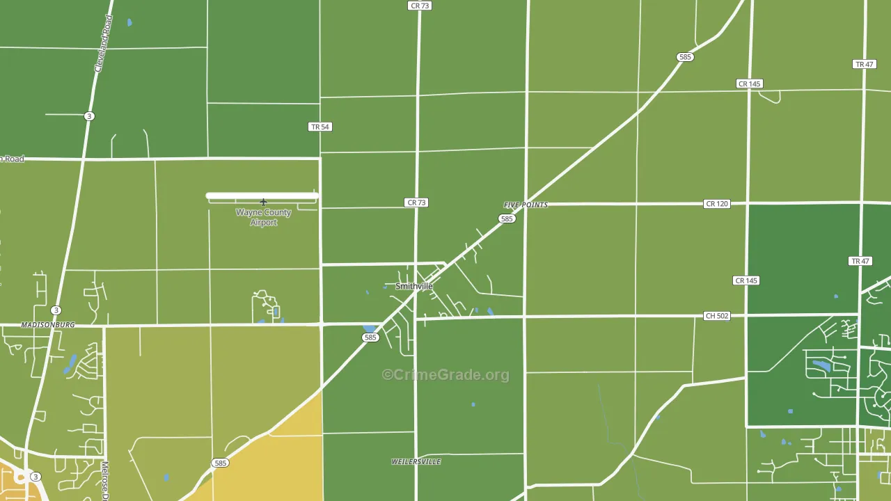 44677, OH Map of Drug-Related Crime Rates