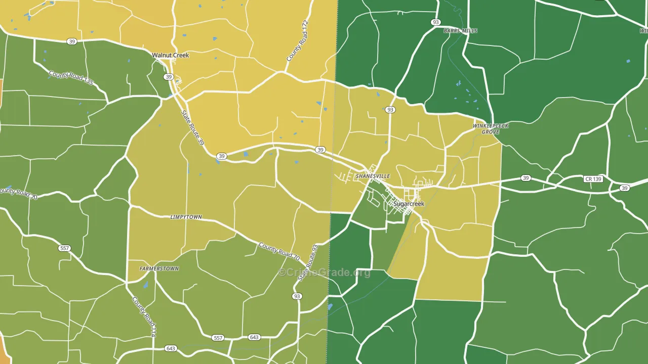 44681, OH Map of Drug-Related Crime Rates