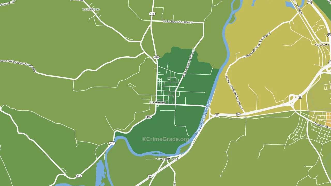 44682, OH Map of Drug-Related Crime Rates
