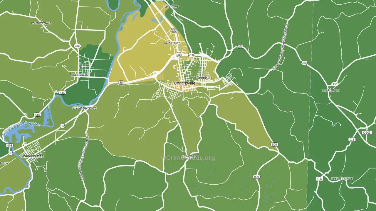 44683, OH Map of Drug-Related Crime Rates