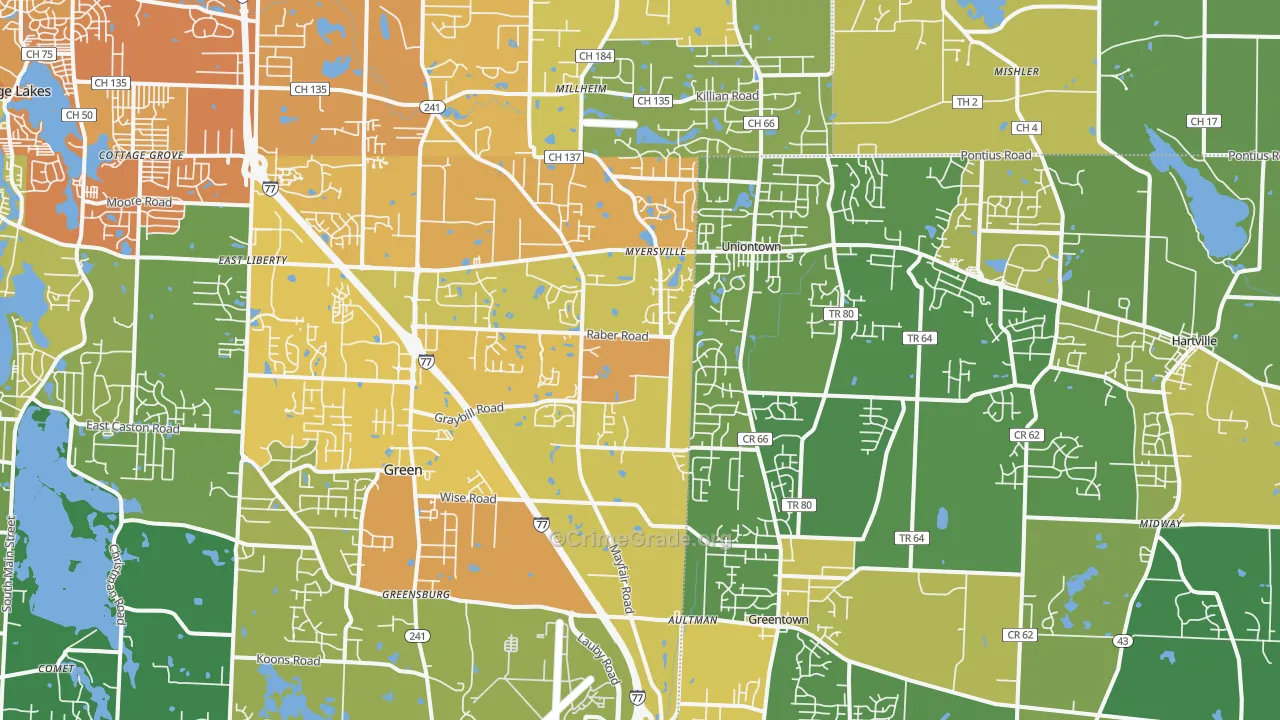 44685, OH Map of Drug-Related Crime Rates
