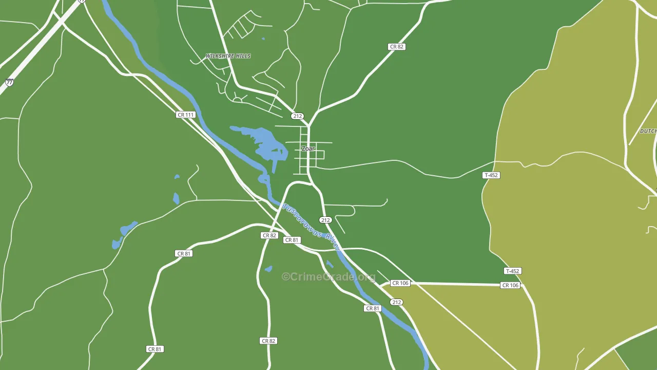 44697, OH Map of Drug-Related Crime Rates