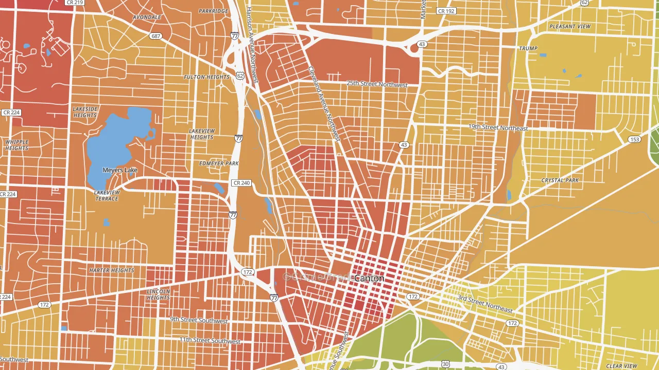 44703, OH Map of Drug-Related Crime Rates